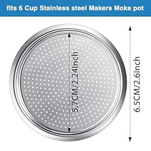 Moka express replacement funnel kit 3 packs gasket seals 1 stainless steel funnel with 1 pack stainless filter 6 cup  urban country home decor
