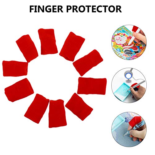 ARTIBETTER 10Pcs Dedeiras Dedos Vermelhos Capa Luva Extender Mangas Mangas Dedo Ponta Do Dedo Polega