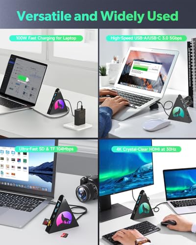 Hub vertical multi-ports USB C idéal pour organiser votre bureau de télétravail