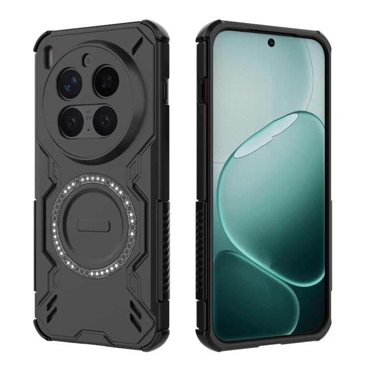 Image of Shockproof Defender Double Layer Lightweight Protective Case Cover for vivo X300 Pro 5G (Strong Hard PC + Soft TPU, Black)