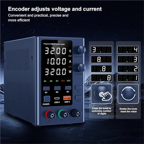 Alimentation à découpage de laboratoire réglable avec ports USB-A et Type-C