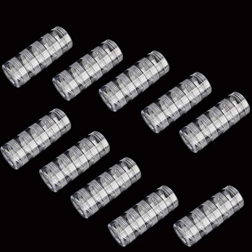 Image of TDOTM 5 Layer Cylinder Stackable Transparent Round PS Plastic Storage Container Box Super Clear Accessories Organizer Box for Beads Crafts Other Small Items (10 Column Combination Sale)
