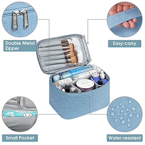 Travel Makeup Bag Kosmetiktasche Makeup Case Organizer für Frauen und Mädchen (Groß, Licht Himmelblau) – Bild 4