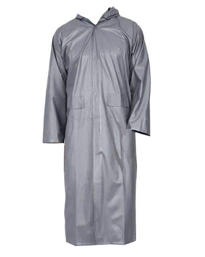 Women's Nylon Hooded Waterproof Long Lightweight Waterproof Raincoat|Overcoat Full Length (Grey, Medium)-image-3