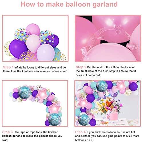 Image of Rozi Decoration Mermaid Balloons for Birthday Decoration Items Set of 63 Pcs Combo Kit - Mermaid Theme Birthday Decoration Kit
