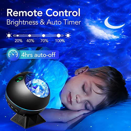 Image of One Fire Star Projector Lights for Bedroom, 43 Lighting Modes Galaxy Star Projector Night Light,Remote Timer Clouds Lamp for Kids Room Decor,360 Rotation LED Gifts for Kids Teen,Black