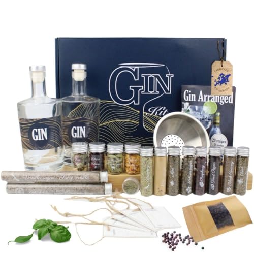 L&G® Kit Gin caseiro - caixa de especiarias e acessórios para criação personalizada, presente único ideal para o Natal, aniversário ou dia dos namorados, experiência de degustação DIY incomparável