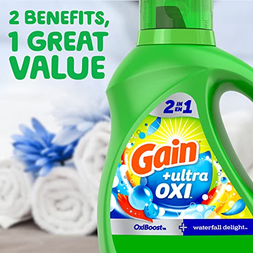 Gain Liquid Laundry Detergent, Waterfall Delight Scent | 107 Loads | Oxi Formula | HE Compatible | 154 fl oz - image 6