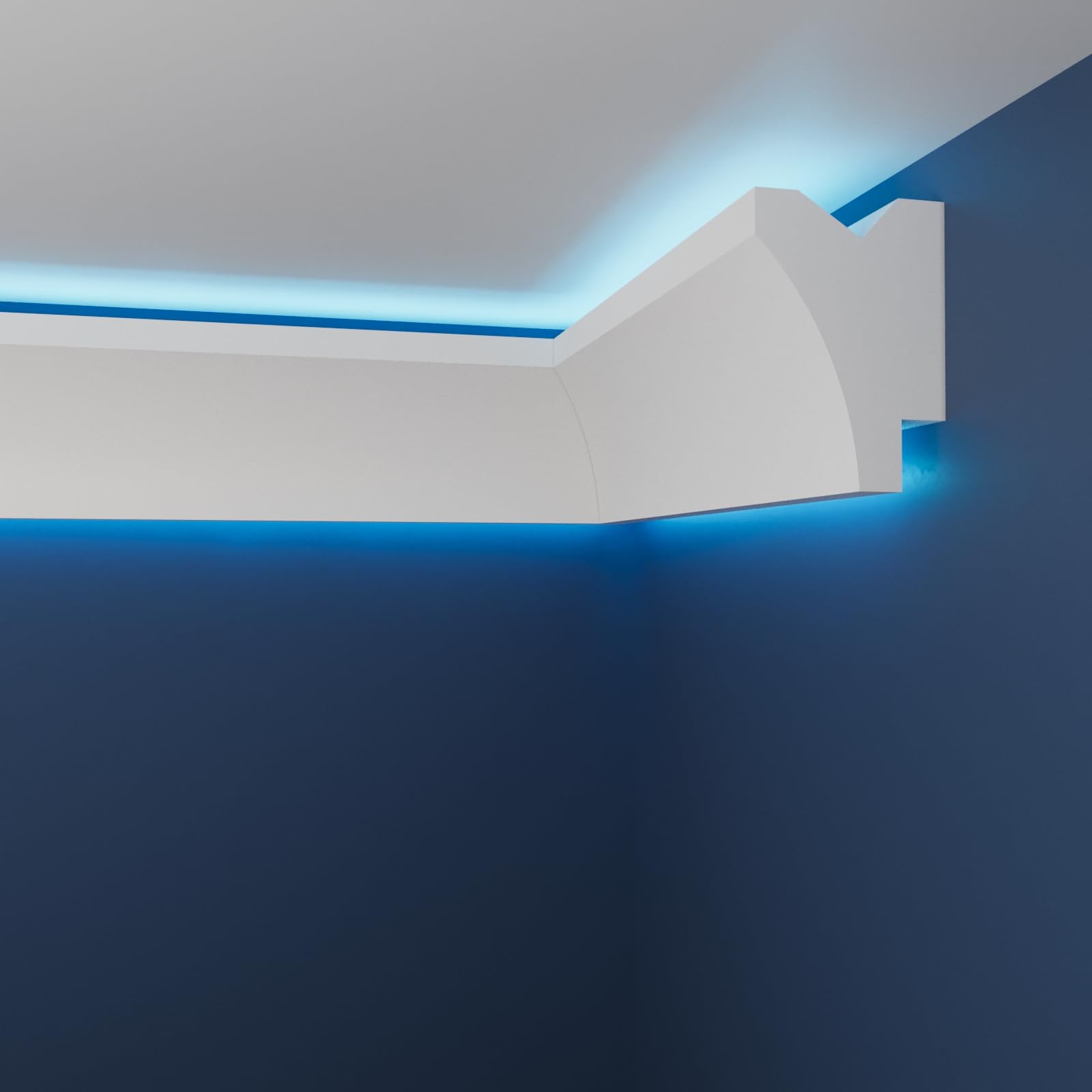 WOLDECOR LED Coving for Ceilings – Premium Extruded Polystyrene Cornice Moulding Trim, Lightweight and Paintable XPS Decorative LED Cornice Coving, LED Compatible (WLL01, 10 Meters)
