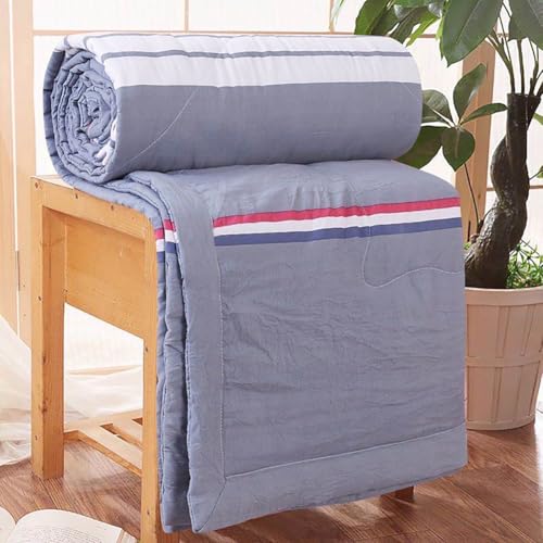 Colcha Cama Verano, Cubrecama Reversible Acolchado Estampado- Moderno y Sencillo Edredón Respirable Suave Microfibra Ligero Sofá Manta, para Cama Matrimonio Individual Dormitorio (Blue-gray,150×200cm)