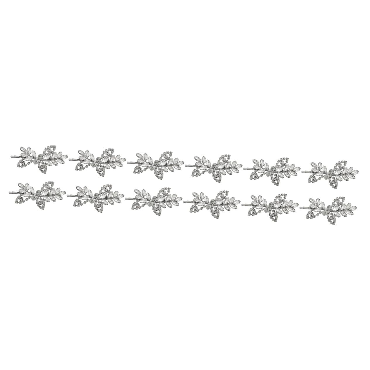 Housoutil 12stücke Rhinestones Haarklammern Mit Blätterdesign Elegante Haarspangen Für Damen Perfektes Haaraccessoire Für Hochzeiten Partys Und Festliche Anlässe