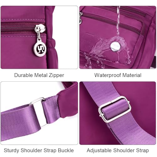 Crossbody Purse for Women Multi Pocket Shoulder Handbags Waterproof Nylon Purse and Handbags Messenger Bag4