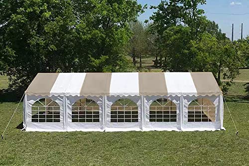 DELTA 32'x16' Sand Budget PVC Party Tent,Outdoor Event Canopy,Wedding Tent,Backyard Garden Shelter Gazebo,Waterproof Top,Galvanized Steel - Image 3