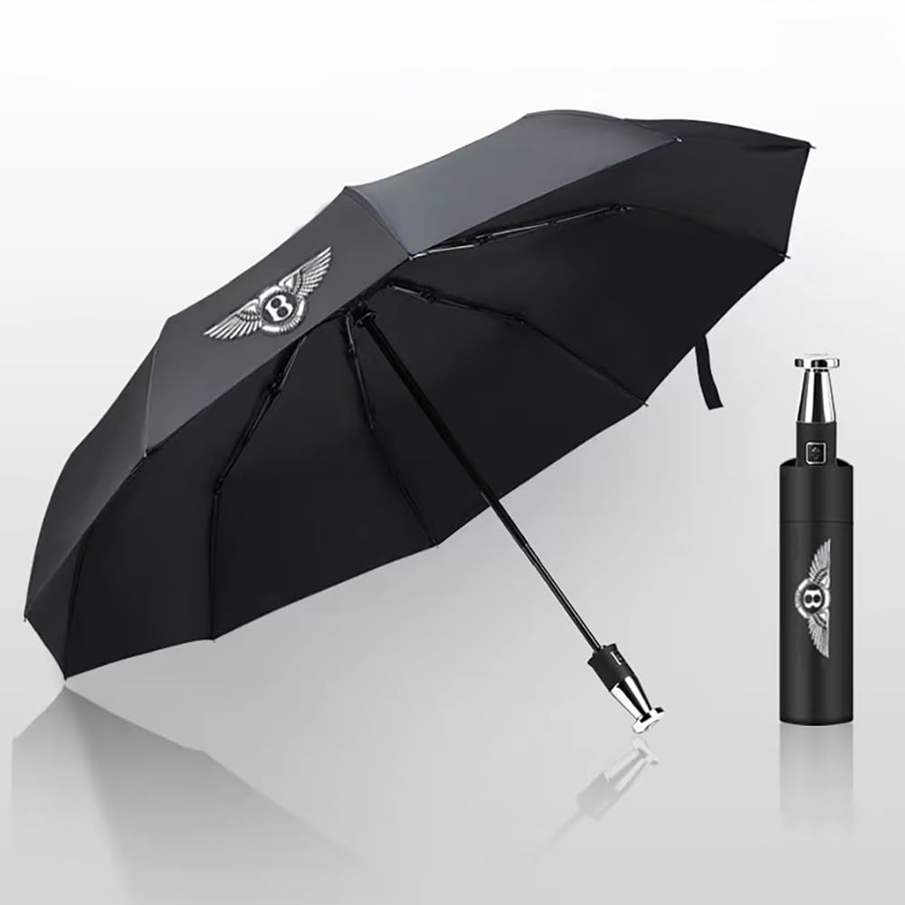 Exclusive Car Umbrella for Bentley Continental GTC Cabriolet 1.Gen/Continental GTC Speed, Sun Rain Protection Car Logo Foldable and Long Handle Options Vehicle Umbrella