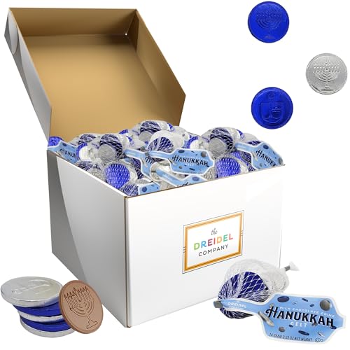 The-Dreidel-Company-Original-Hanukkah-Chocolate-Gelt-Blue-Silver-Coins-in-Mesh-Bags-Made-with-Premium-Belgian-Milk-Chocolate-Gluten-Free-Non-GMO-Kosher-Certified-Dairy-300-Mesh-Bags