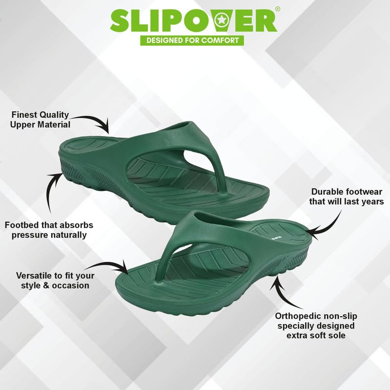 Image of SLIPOVER Flip Flop (W Boost) Slippers for Women Stylish|Comfortable|Soft|Lightweight|Anti-Skid|Arch Support|Lab Tested|Casual|EVA Slippers|Sandals|Chappals, Ideal for: Womens|Girls