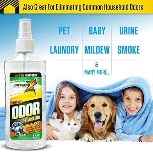 Sweat X Sport Extreme Odor Spray, Multipurpose Deodorizer For Stinky Shoes, Sports Equipment And All Odors, 8 Ounce Concentrated Formula, No Washing Required #TOP3
