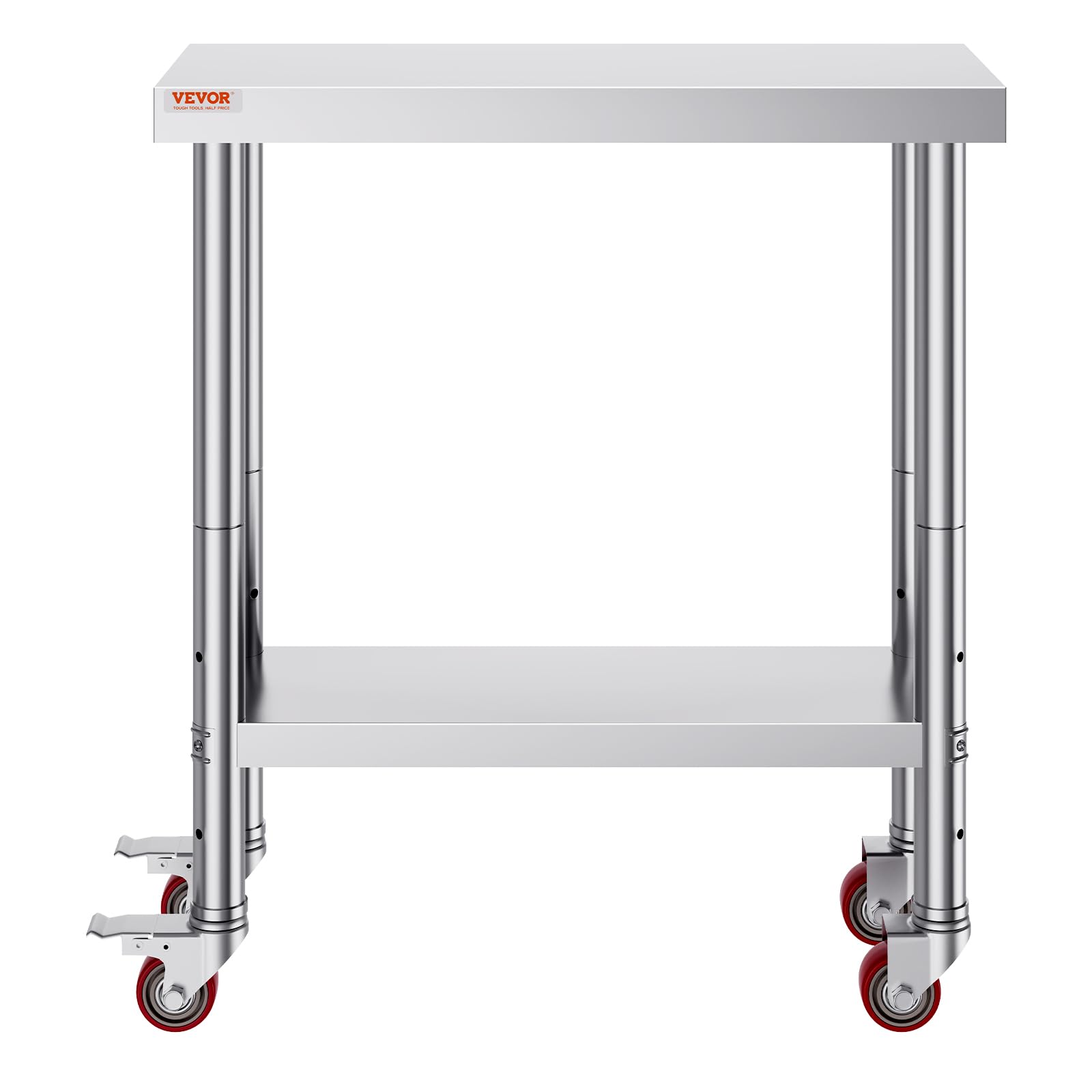 VEVOR Stół roboczy ze stali nierdzewnej, 76 x 46 x 86 cm, stół warsztatowy, stół roboczy cateringowy, nieco 100 kg, do obciążania żywności, stół do przygotowywania żywności, komercyjny stół roboczy do