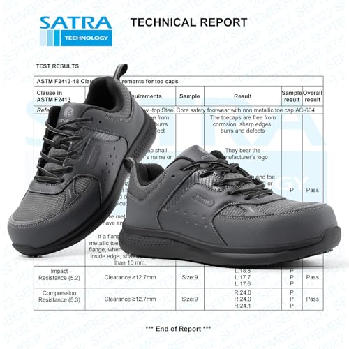 Image of FitVille Extra Wide Steel Toe Shoes for Men, Composite Toe Work Shoes for Men, Water Resistant, Slip Resistant, Leather