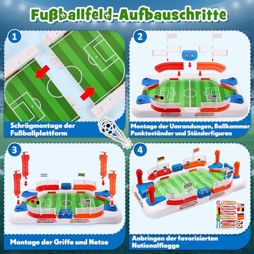Tischkicker Kinder, Fussball Geschenke Jungen 4 5 6 7 8 9+ Jahre Geschenk Kinder Spielzeug Junge, Tischfussball Ostergeschenke Kinder Fußball Tisch Kinder Spielzeug Flipperautomat Kicker Flipper Spiel
