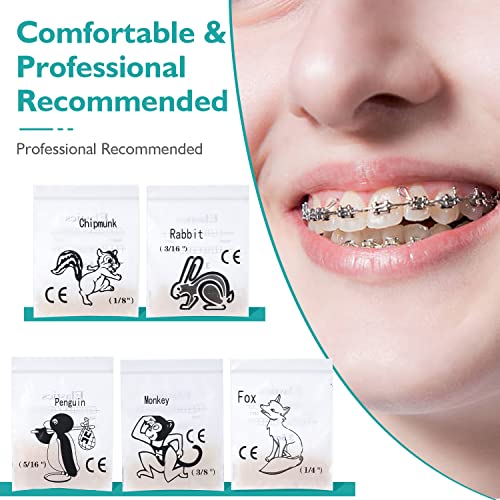 Lvchen 500 Pcs/5 Packs Orthodontic Elastic Rubber Bands Braces Dental Rubber Traction Ring Gap Teeth Bands Professional For Dentist And Dental Hospital With Free Elastic Placers #TOP7