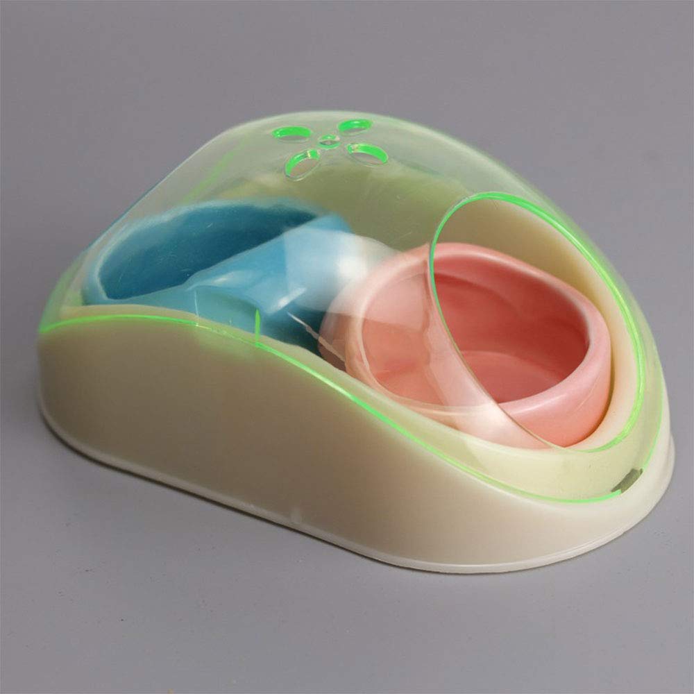 Small Pet Ceramic Food Bowl - Anti-Tip Double Groove Dish For Hedgehog, Sugar Glider, Hamster, Guinea Pig