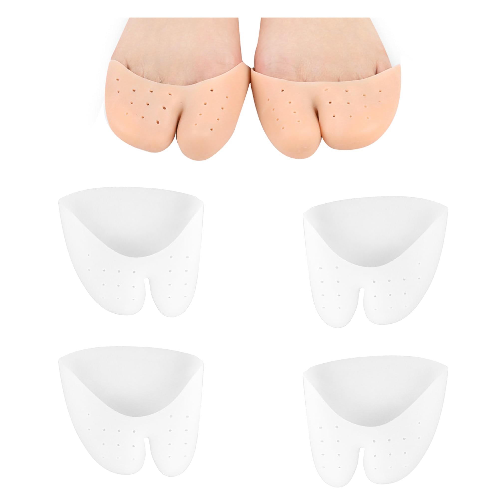 2 Pairs Gel Toe Caps Protectors Silicone Toe Sleeves Metatarsal Pads Ball of Foot Cushion Soft Forefoot Cushioning for Men Women Toe Sleeves Guards for Pain Relief