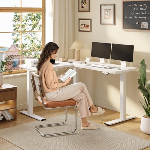 Image of SANODESK 63 inch Reversible L-Shaped Electric Standing Corner Computer Desk