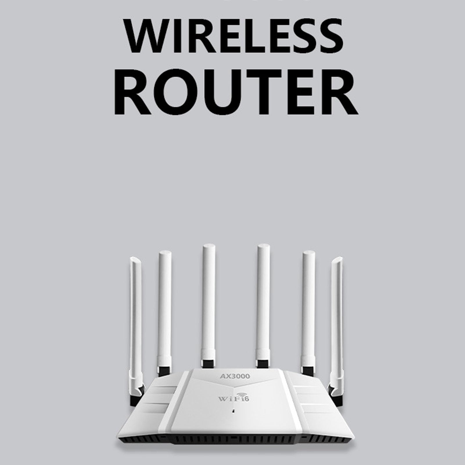 FILFEEL Router WiFi 6 Dual Band con Supporto Mesh Processore Quad-.7GHz da 3000 Mbps 6 Antenne Ad Alto Guadagno Porte Gigabit per Reti Domestiche e di Piccole Imprese (Spina europea)