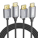 UANTIN 2-Pack 4K DisplayPort to HDMI Cable 6Ft | 1080P@120Hz,1440P/2K@60Hz Uni-Directional DP to HDMI Male Braided Cord Display Port to HDMI Cable for Desktop,Dell,Lenovo,ThinkPad,HP,AMD,NVIDIA