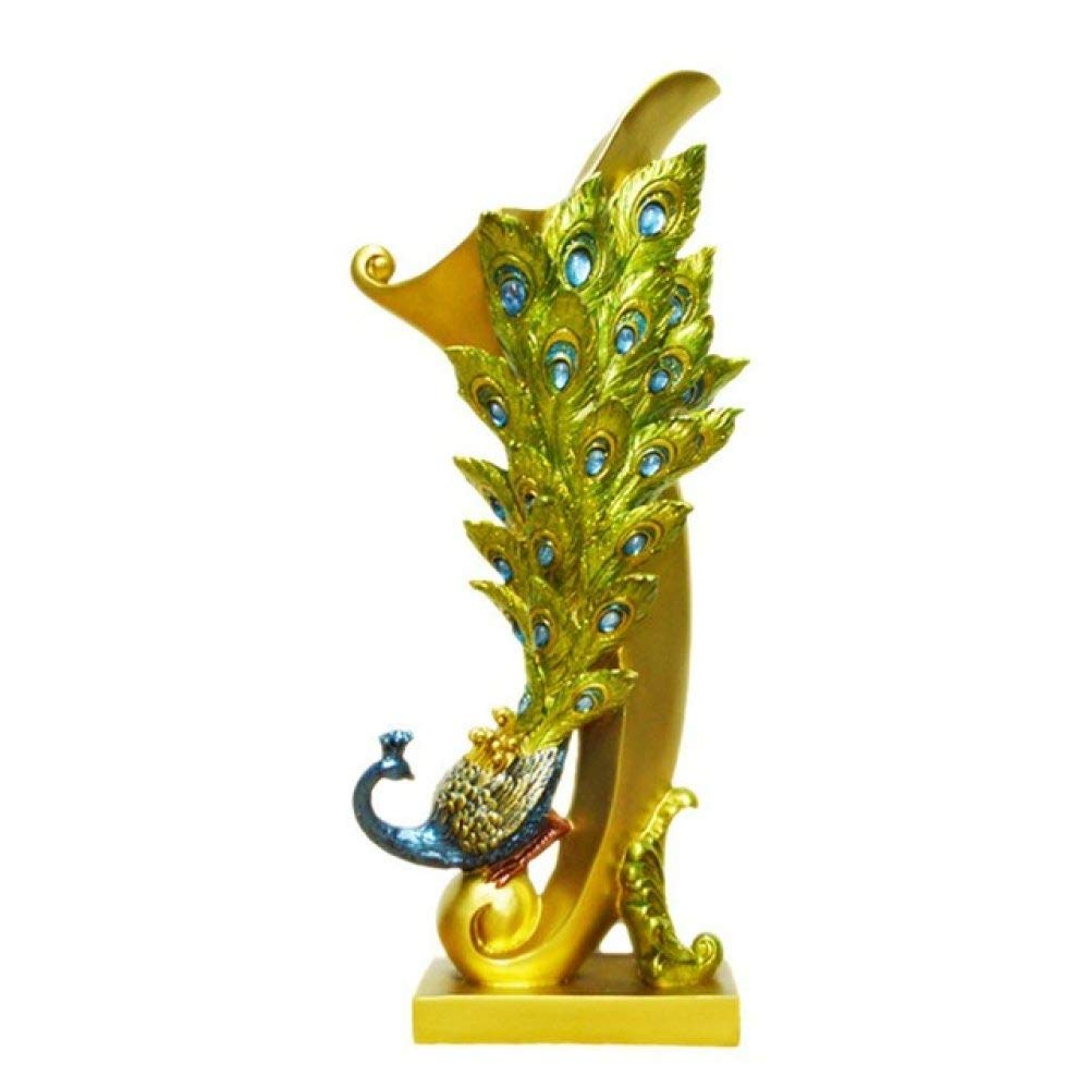 Vase de paon créatif pour fleurir et décorer un buffet de salon moderne