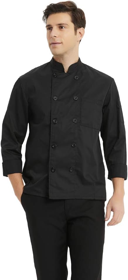 TOPTIEUnisex Classic Long Sleeve Button Chef Coat