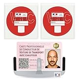 Idée pro mobilité® – Kit VTC : 1 Porte-Carte Professionnel + 2 Autocollants Macaron P...
