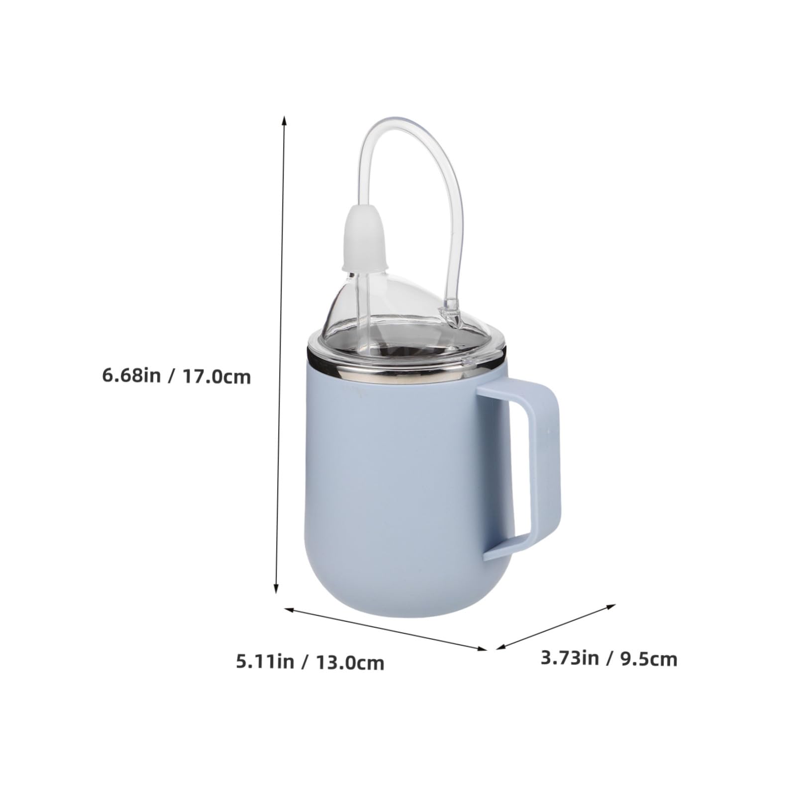 ORFOFE Auslaufsicherer Pflege-trinkbecher Edelstahl mit Strohhalm Ergonomischer Griff Anti-erstickung für Senioren Betreutes Trinken Wasser Milch Suppe