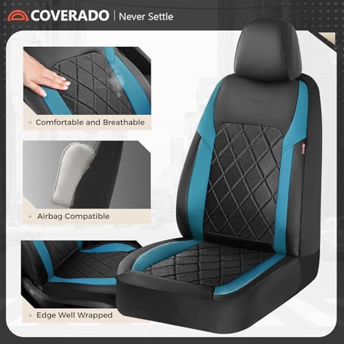 Image of Coverado Car Seat Covers, Seat Covers Full Set, 5 Seats Automotive Seat Cover, Mesh Breathable Seat Protectors, Universal Fit for Most Cars