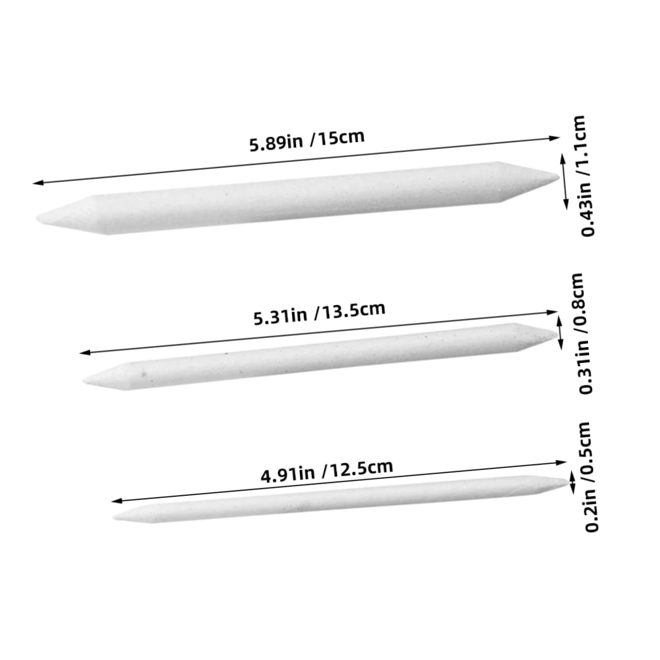 BEBEMOKO 3pcs Sketch Paper Eraser for Artists Pencil Blender Blending Stump Stick Drawing Tools Graphite Sticks for Art Supplies