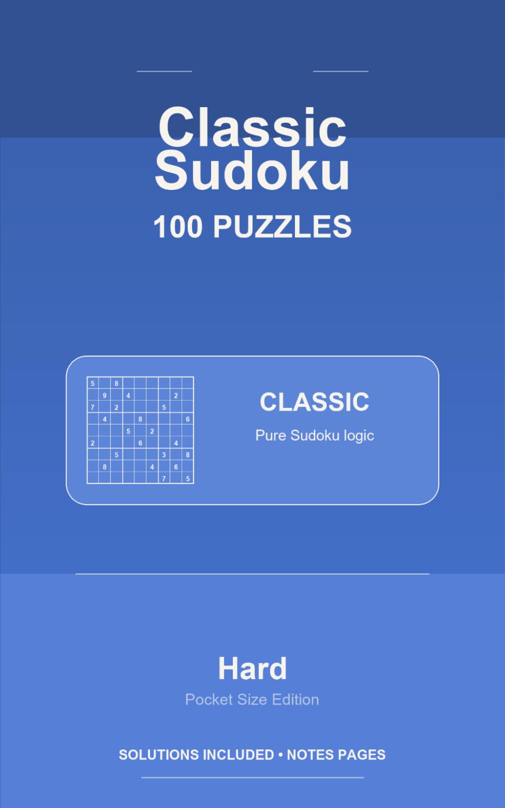 Classic Sudoku - 100 Hard Puzzles - VOL1: 100 Puzzles - 5x8 (Sapiver Press Sudoku Series)