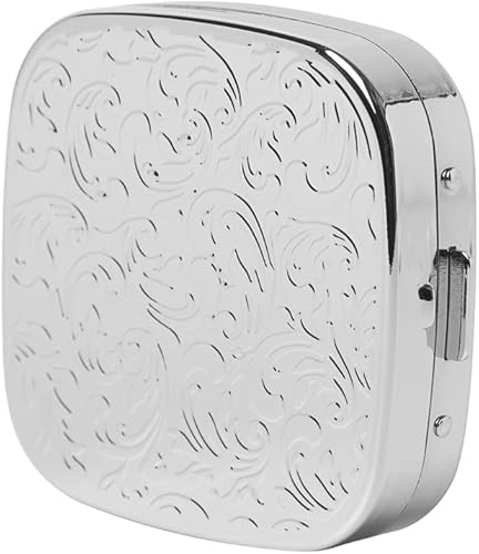 Simple Metal Portátil Mini Caja de Medicina Caja de Almacenamiento (3 compartimentos Plata)