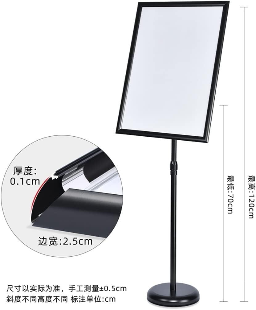 Soporte de póster de altura ajustable para formatos A3, A2, A4, vertical u horizontal, marco de clip dorado para carteles publicitarios y folletos