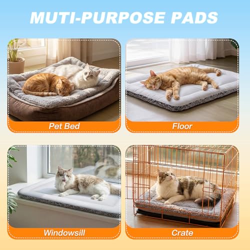 Cooling Mat for Cats, Reversible Self Warming Cat Bed, Gray, 18 x 24 Inches | Cool-Touch Ice Silk Side, Plush Fleece Warm Side, Heat-Reflective Foil for Indoor Cats, Kittens, Small Dogs and Crates - Image 7