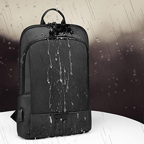 LOVEVOOK-Slim-Laptop-Backpack-for-Men-Lightweight-Leather-Business-Laptop-Bag-for-Women-Unisex-Bookbag-Computer-Bag-Purse-for-Commuting-College-156-Inch-Black
