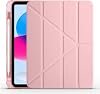 Apple iPad 11.Nesil 2025 A16 ile Uyumlu Kılıf Kalem Bölmeli Tri Folding Katlanabilir Standlı PU Deri Yumuşak Silikon, Tablet Kapak [Akıllı Kapak, Uyku Modlu], Rose Gold