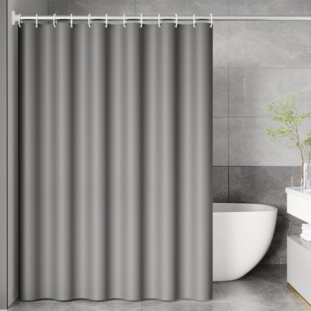 hjwanyin Shower Curtain, Long Shower Curtain Made of Mould PEVA, Stylish and Water Repellent Shower Liner for Bathroom (Grey, 180 * 180cm)