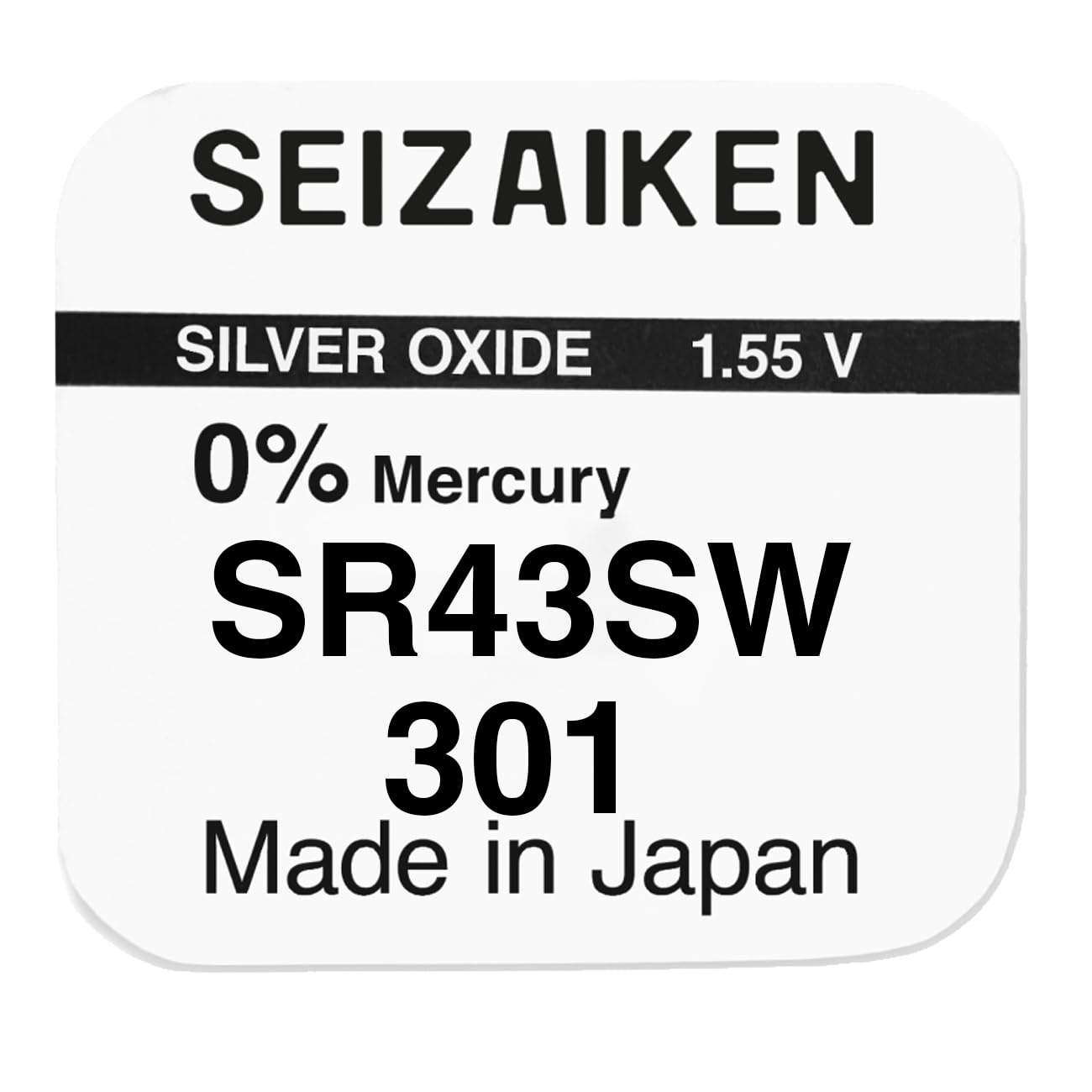 301 SR43SW Uhrenbatterie - 20 Stück – Silberoxid 1,55V Knopfzelle – Seiko Original – kompatibel mit SR43 301 SR43SW – für Armbanduhren & kleine Elektronik