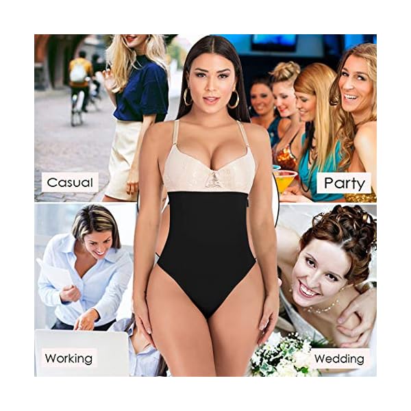 FUT-328-Women-Waist-Cincher-Girdle-Tummy-Control-Thong-Panty-Butt-Lifter-Shapewear-Slimmer-Body-Shaper FUT Thong Shapewear for Women Waist Cincher Girdle Tummy Control Panties Hi-Waist Body Shaper Black