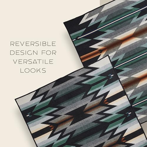 Image of Pendleton Jacquard Unnapped Twin Blanket, 64 x 80 in, Heirloom Virgin Wool