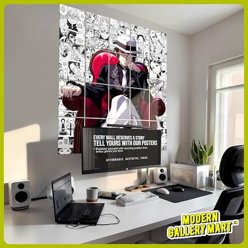 Image of MODERN GALLERY MART Pack of 20 Demon Slayer Muzan Kibutsuji Manga Poster | A4 Size Anime Wall Art (8.3 x 11.7 inch) | Manga Posters with Glue Dots | Anime Poster for Bedroom, Living Room, Office