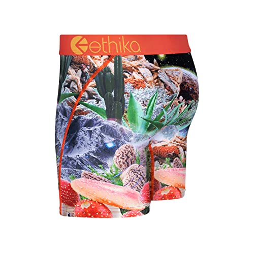 Ethika Men’s Mid Boxer Brief, 4-Way Stretch Performance Underwear with Graphic Prints – Trippy Drippy - Mid (ORG, S)2