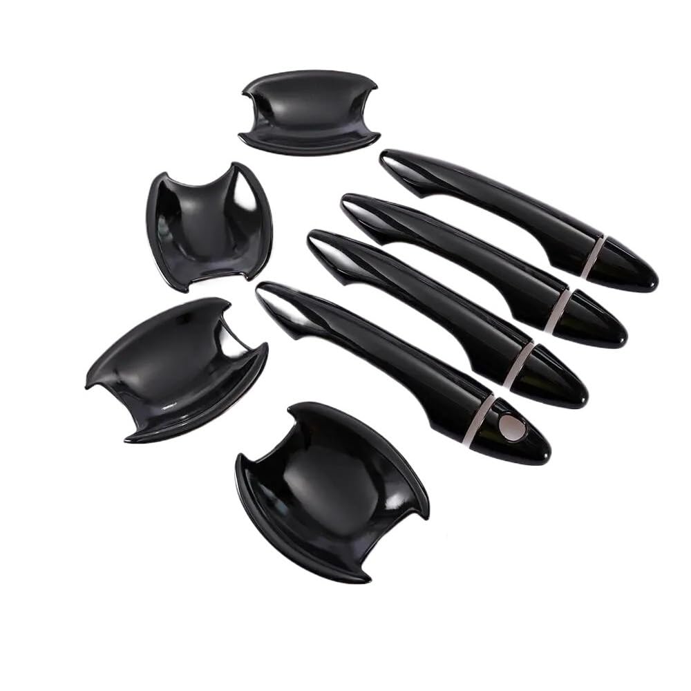 Mlhoghigd Black Set 0 Button Door Handle For For Tucson For Ix35 2009-2014 Car Door Handle Cover Bowl Sticker Styling Auto Accessories