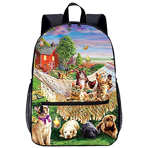 Sac à dos chien unisexe 45x30x15cm pour école et voyage